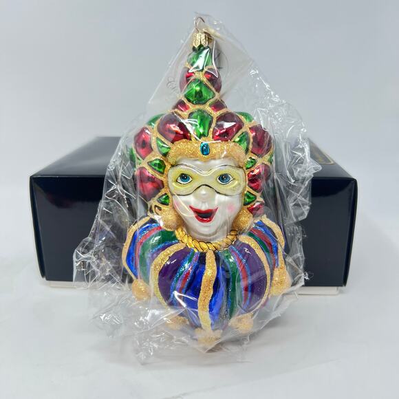 Christopher Radko Merry Masquerade Ornament Harlequin NOLA Festive NIB Retired - Picture 1 of 10